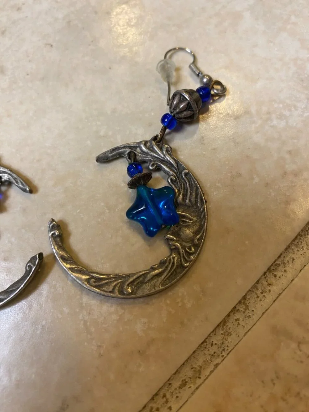 Handmade Moon & stars earrings. - Picture 4 of 4